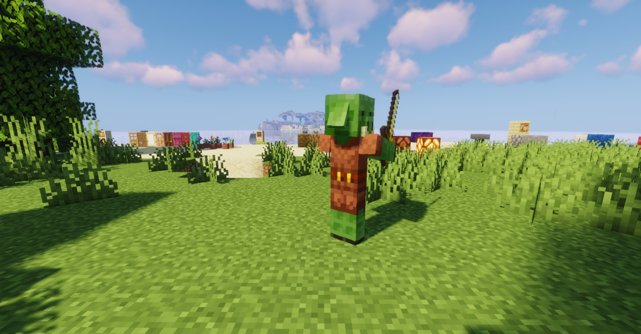 Сравнение стандартных и изменённых зомбифицированных пиглинов в Minecraft