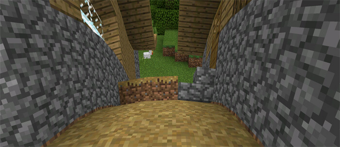 Игровой процесс в Minecraft с модом Animal Crossing, показывающий новый дизайн блоков