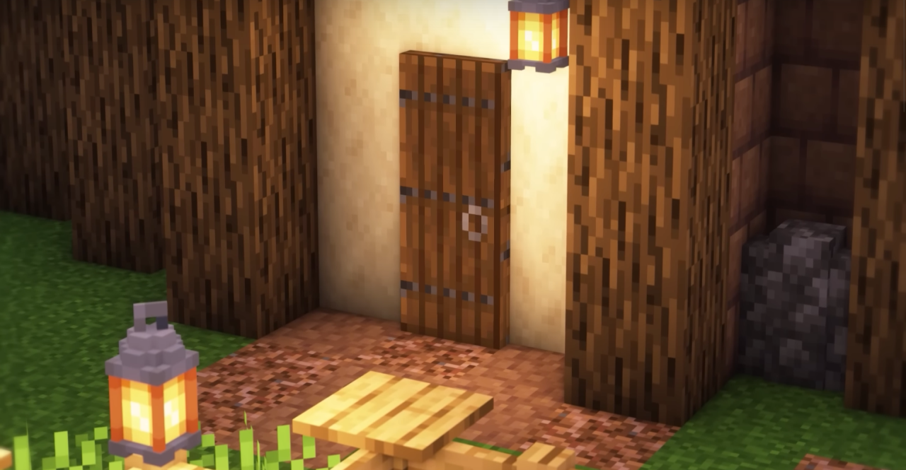 Анимация дверей в средневековом стиле в Minecraft
