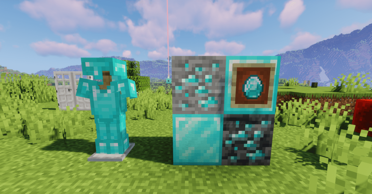 Анимированные изумруды в Minecraft с эффектом свечения