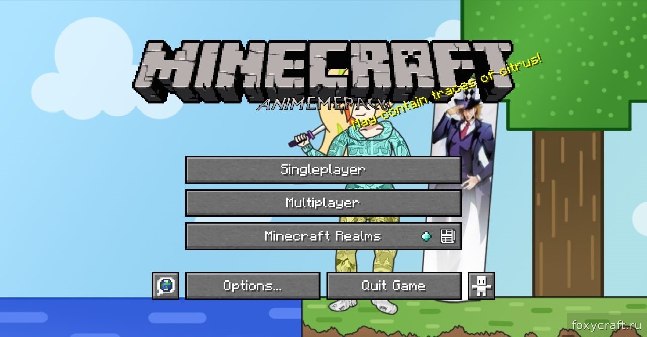 Сравнение ванильного Minecraft и версии с Anime Meme Pack