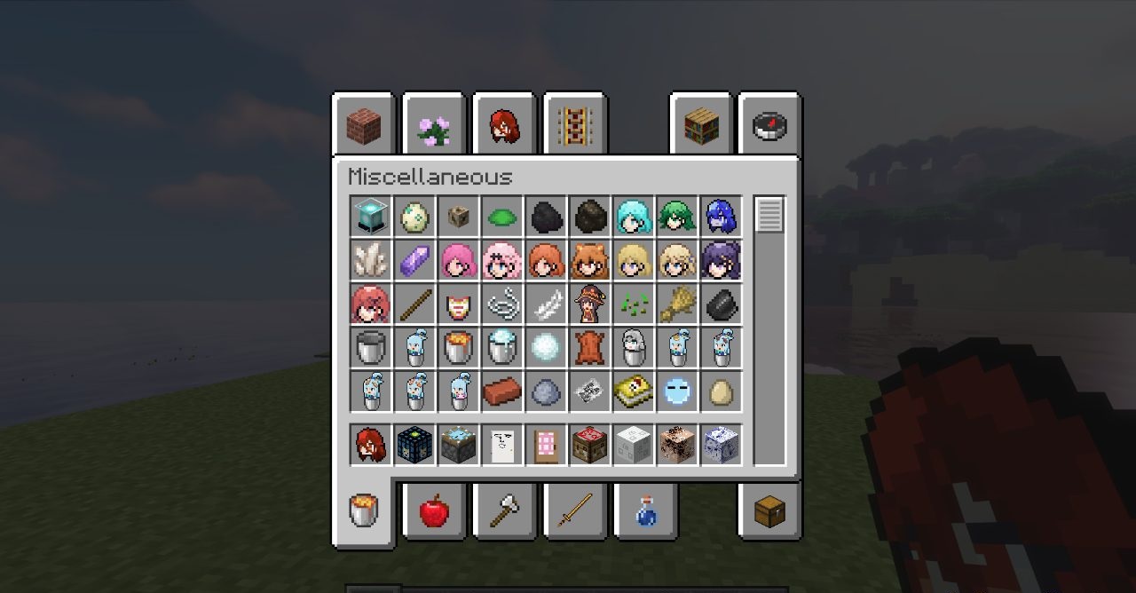 Готовый результат после установки Anime Meme Pack в Minecraft
