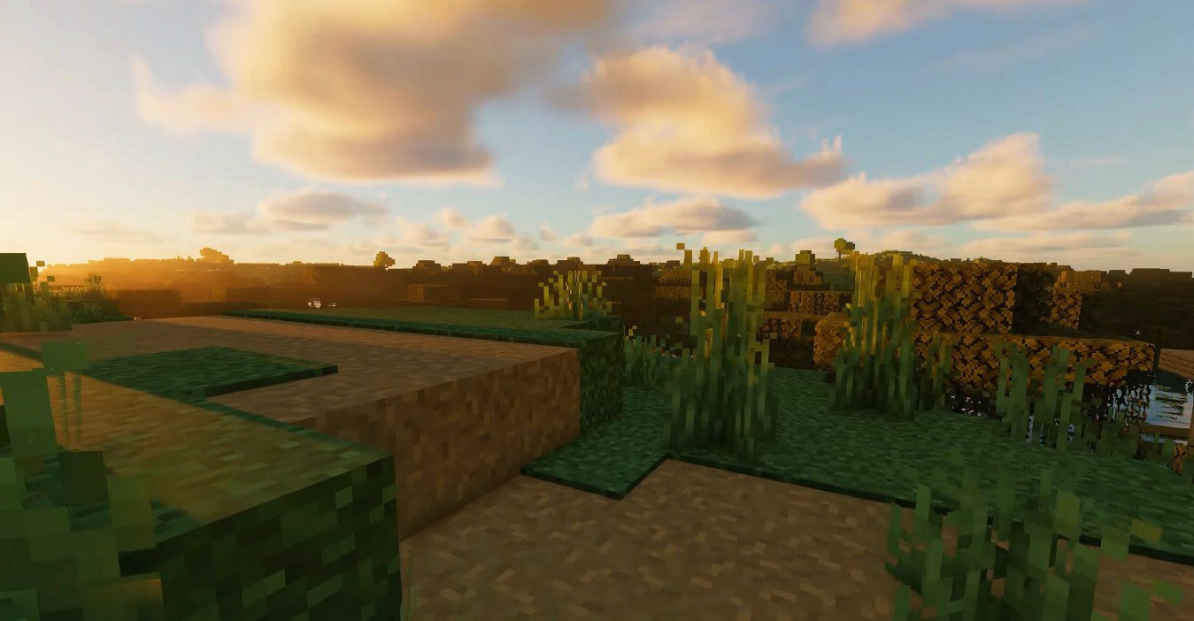 Minecraft с модами и шейдерами Apollo в действии