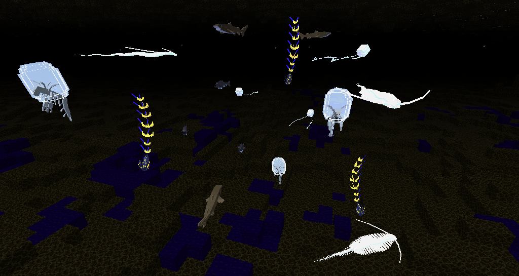 Интерфейс Minecraft с установленным модом Aquatic Craft в меню модов