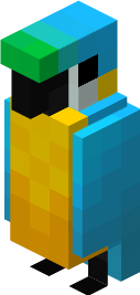 Ярко-синий ара в Minecraft с детализированными перьями