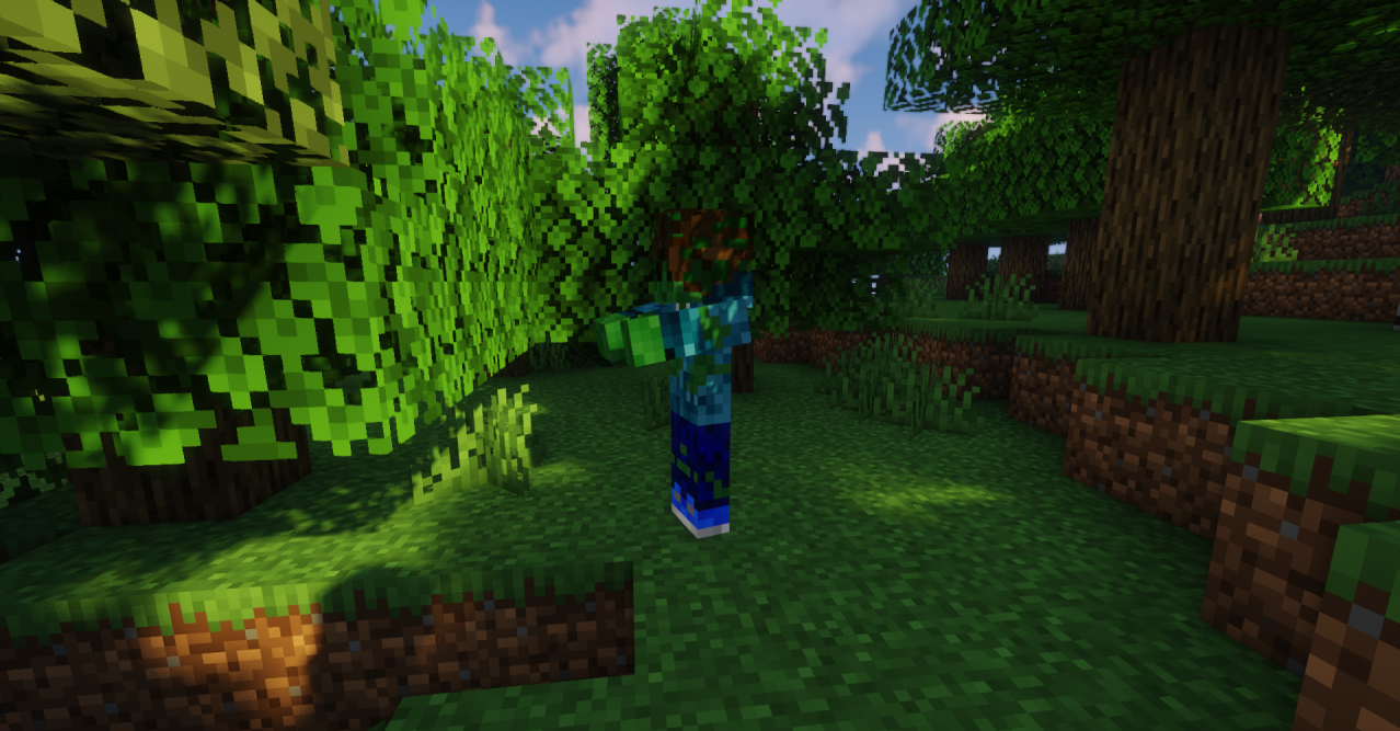 Улучшенный утопленник в Minecraft с детализированной текстурой от Arseniy’s Better Zombies