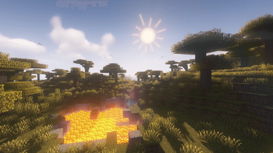 Красивый горный биом в Minecraft с водопадами и пещерами