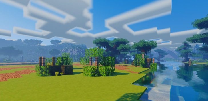 Сравнение графики Minecraft до и после установки Atlas Shader
