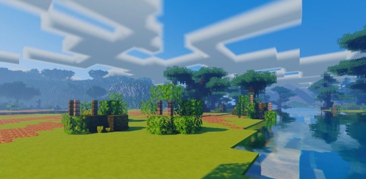 Пещера в Minecraft с реалистичным освещением от шейдера Atlas