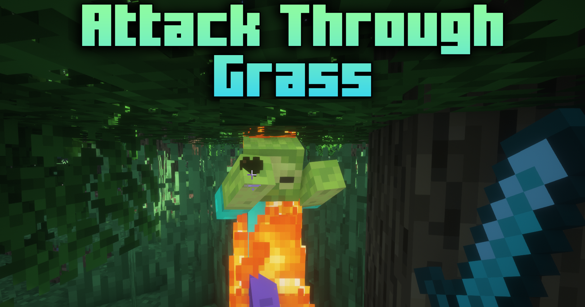 Attack Through Grass для Minecraft 1.18.2