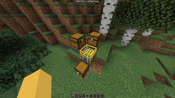GIF-анимация автоматического крафта в Minecraft с модом Auto Workstations