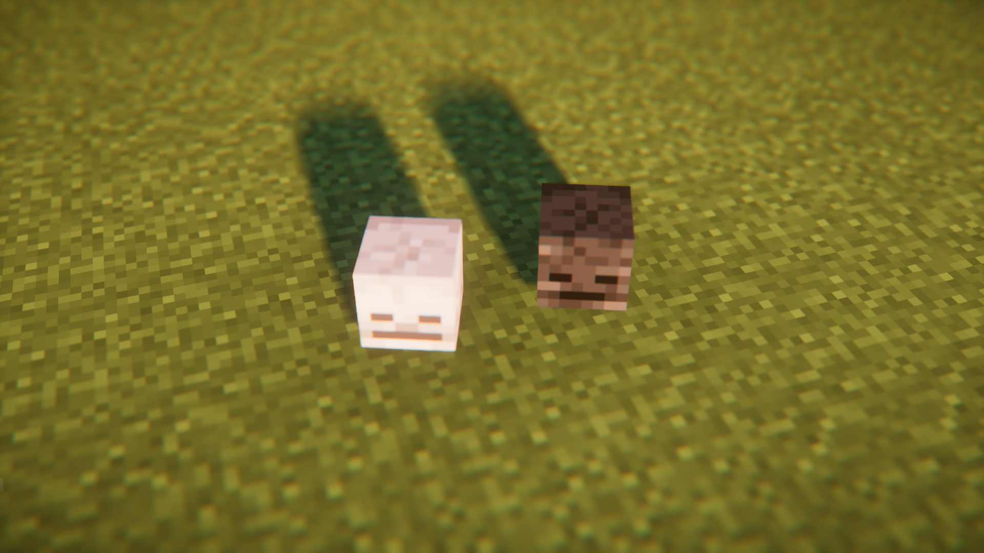 Сравнение обычного топора и топора с модом Axe Effective Skulls в Minecraft