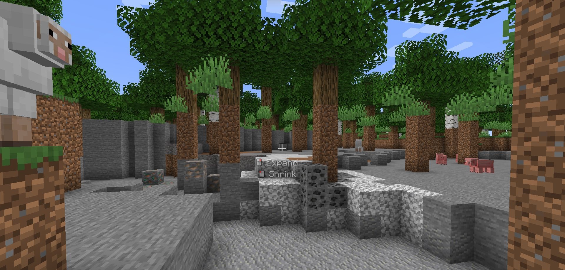 Пример использования Axiom Mod для быстрого строительства в Minecraft