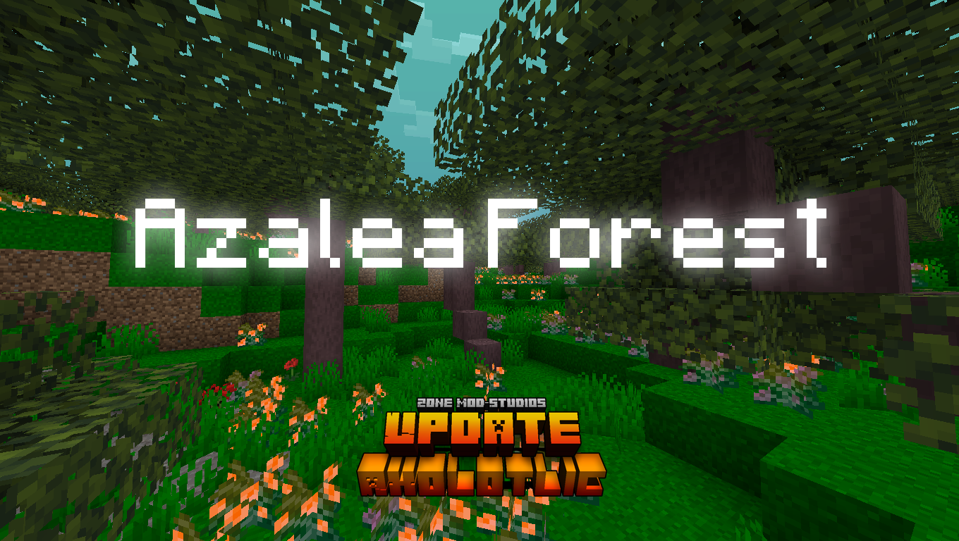 Лес азалии в Minecraft с яркими цветами и необычными деревьями