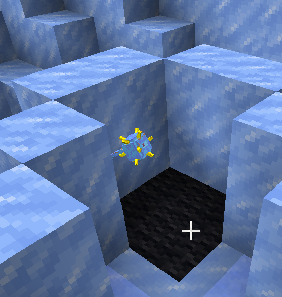Лазурный водный монстр в Minecraft с эффектом свечения