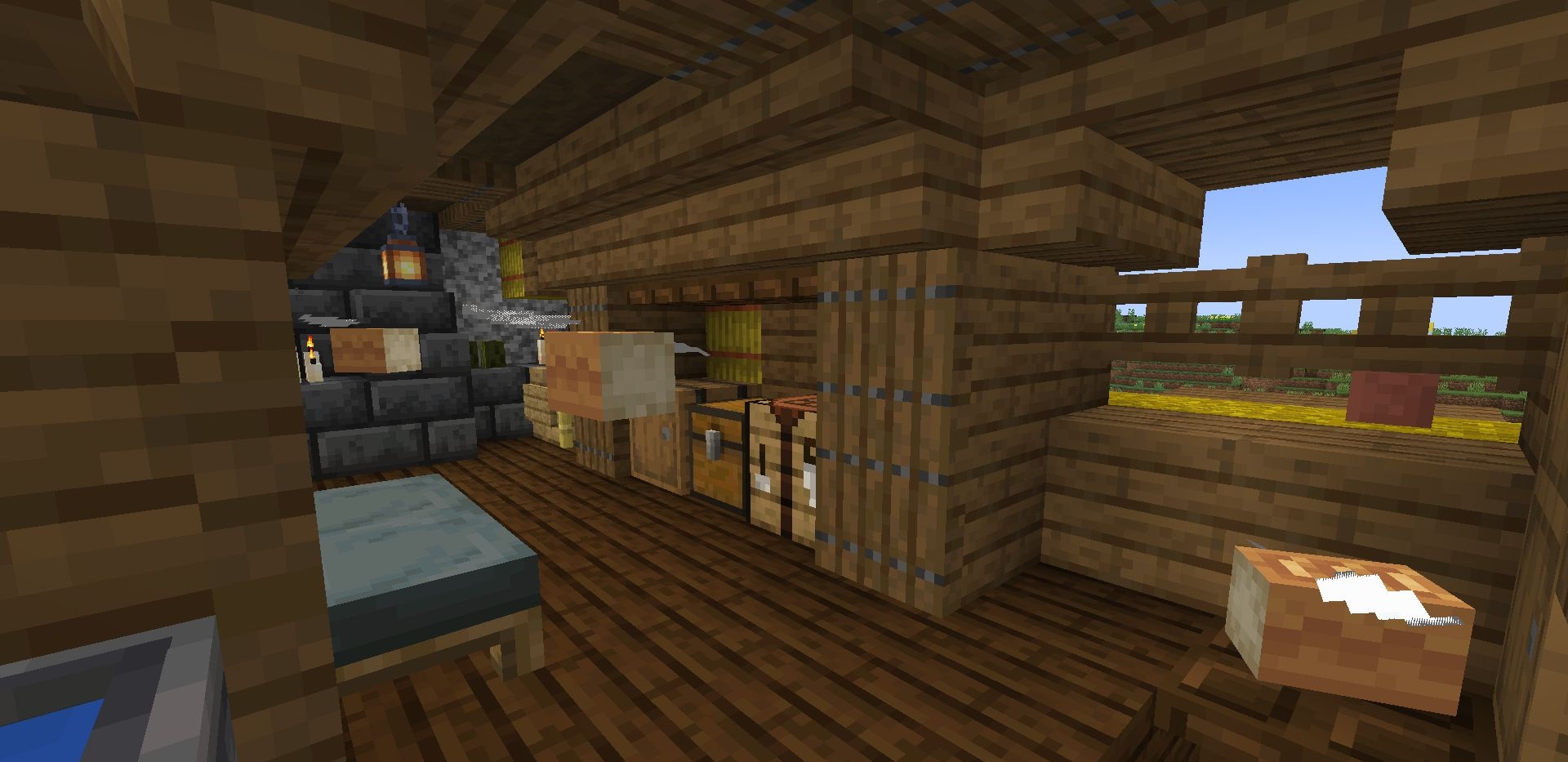 Геймплей мода Bakery Villager Trader - взаимодействие с пекарем