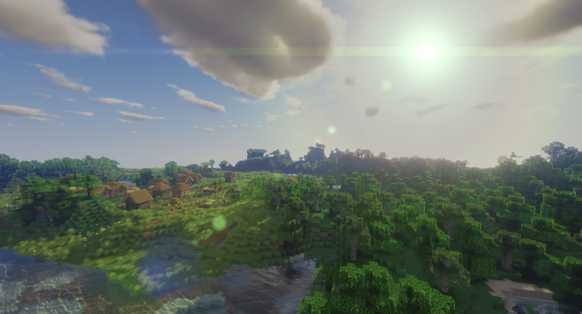Сравнение стандартной графики Minecraft и шейдера BBEPC