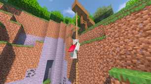 Красивый лесной биом в Minecraft с рекой и горами
