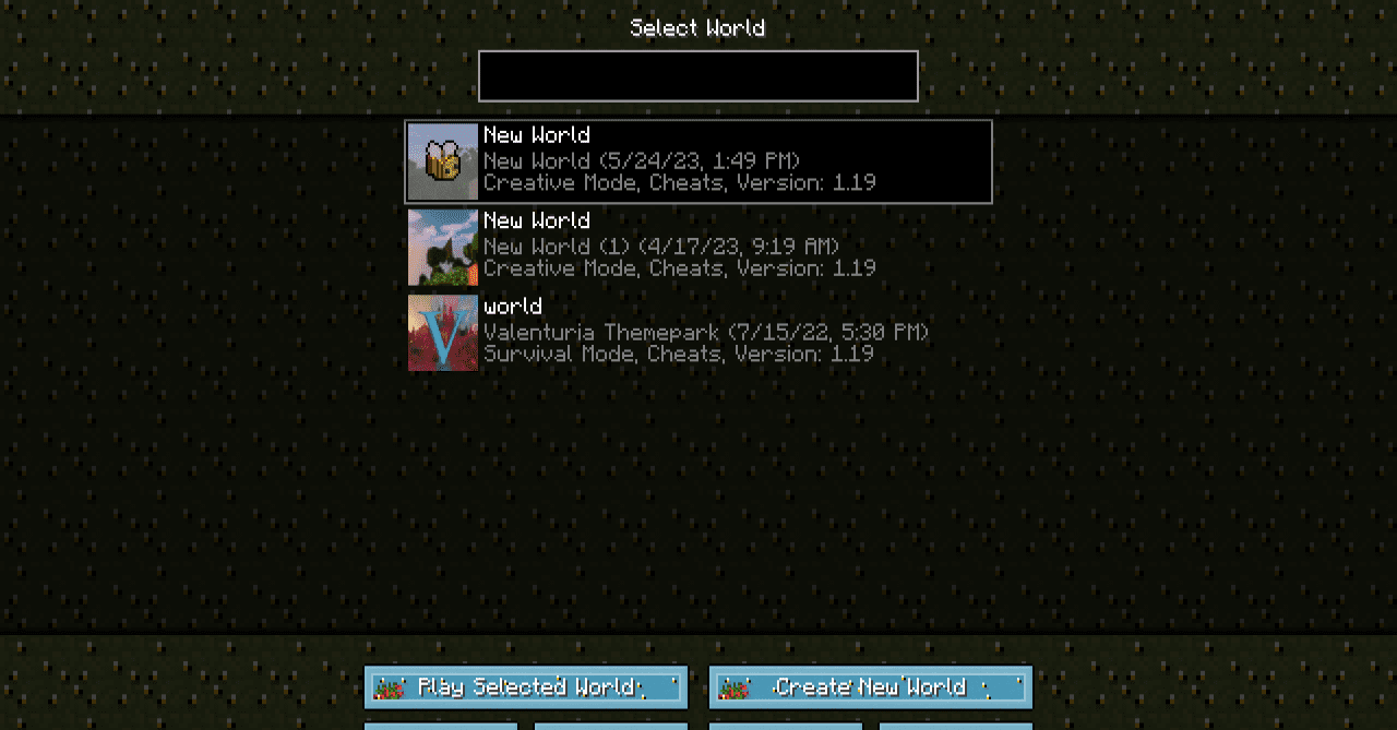 Интерфейс Minecraft с пчелиными текстурами, заменяющими стандартные элементы