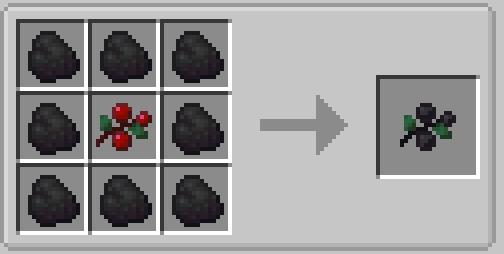 Рецепты крафта для создания ягодных кустов с разными ресурсами в Minecraft