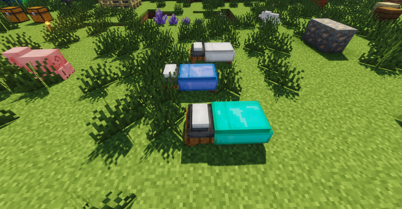 Разные варианты 3D кроватей в Minecraft