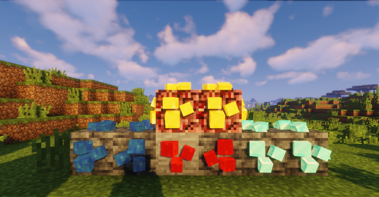 Реалистичные 3D текстуры железной и золотой руды в Minecraft с улучшенной графикой