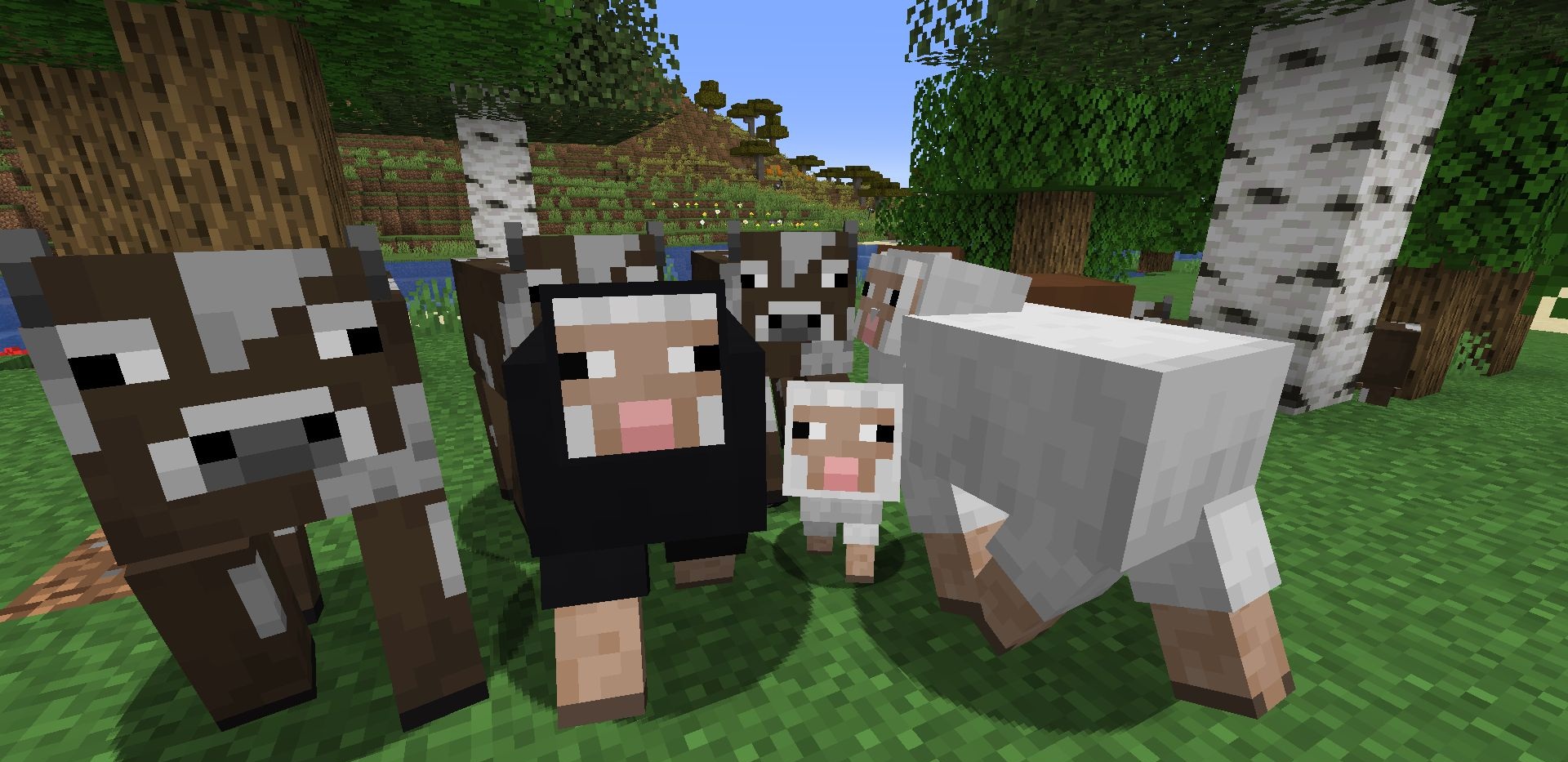 Детализированные модели малышей панд и волков в Minecraft с модом Better Babies