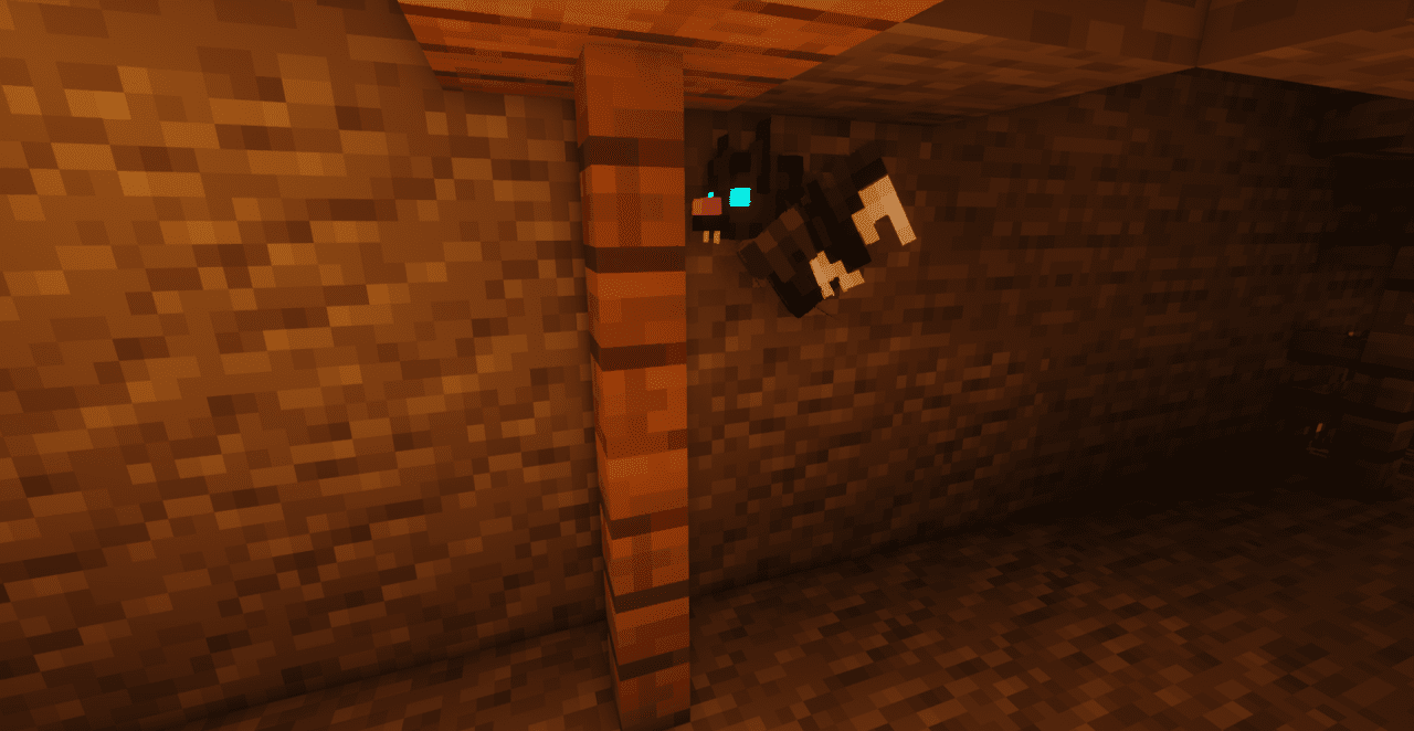 Улучшенные летучие мыши в разных условиях освещения Minecraft