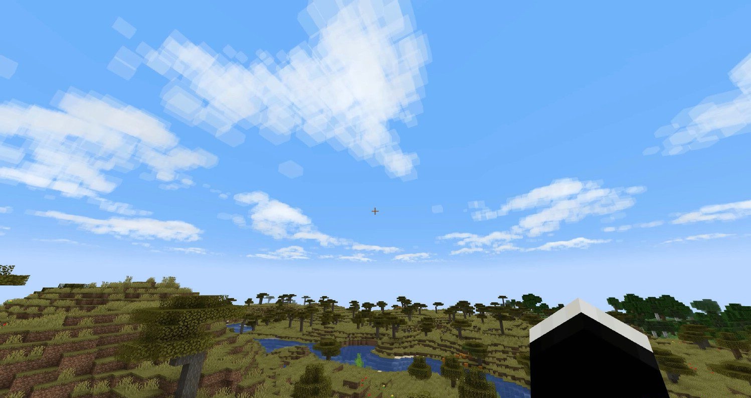 Пример использования Better Clouds в разных биомах Minecraft
