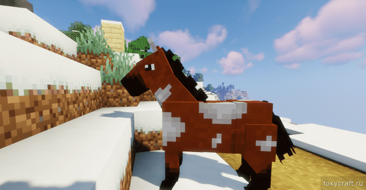 Группа лошадей с разными мастями благодаря Better Horses Resource Pack