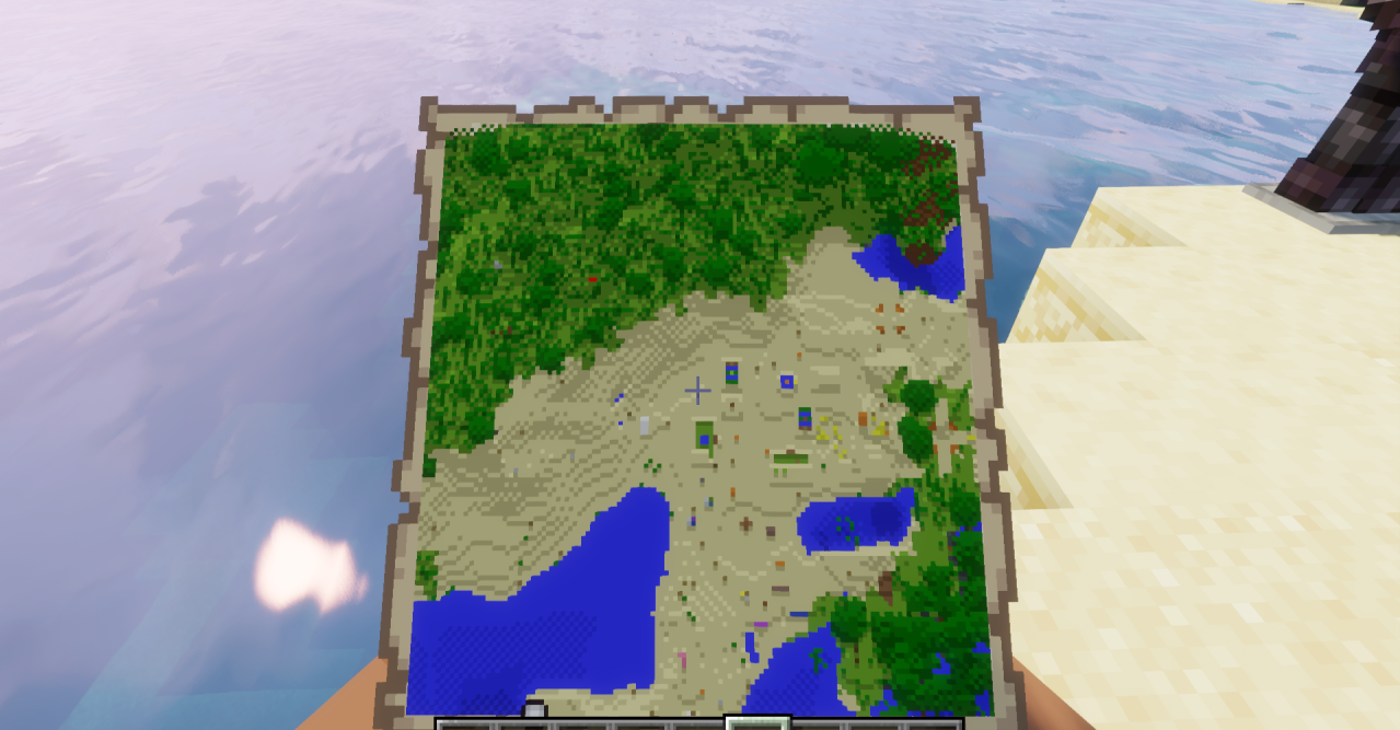 Сравнение стандартной карты и Better Maps в Minecraft