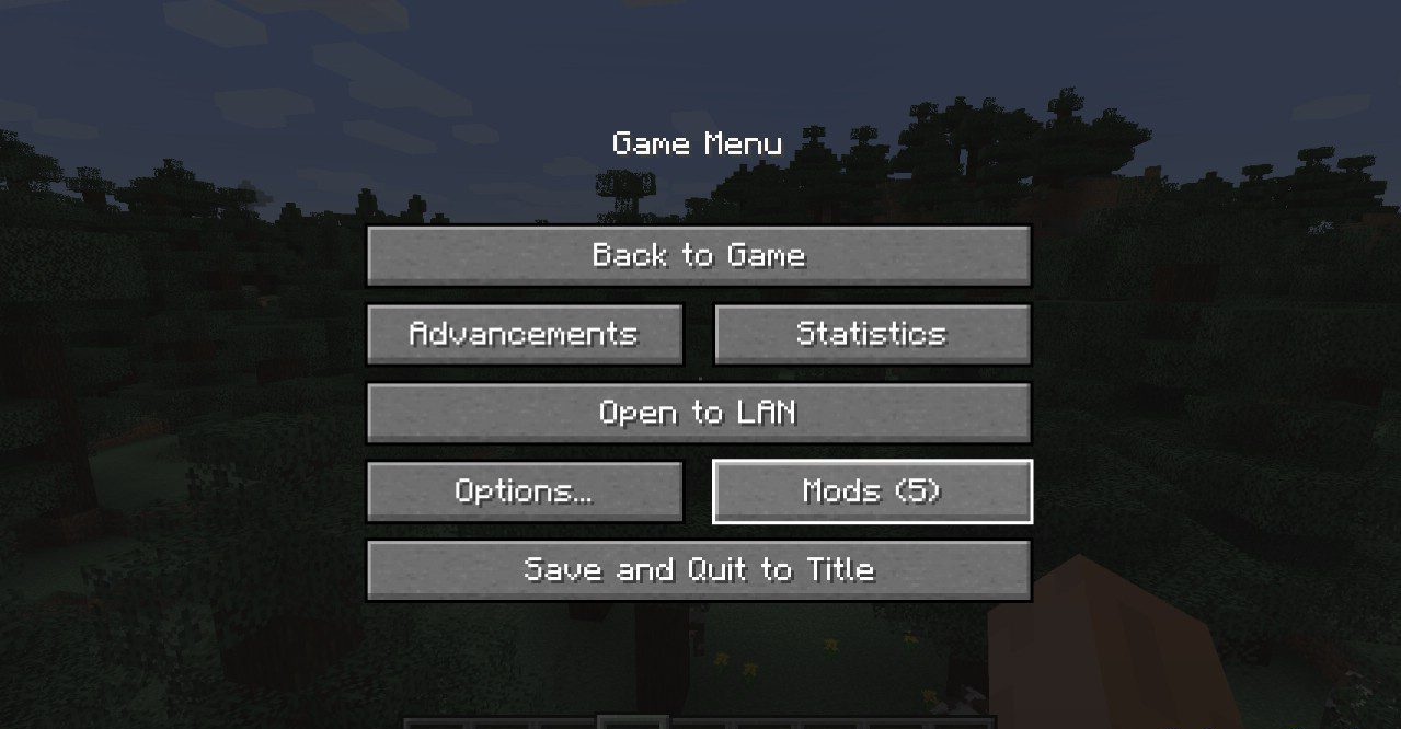Главное меню Minecraft с кастомизированной кнопкой модов и индикатором обновлений