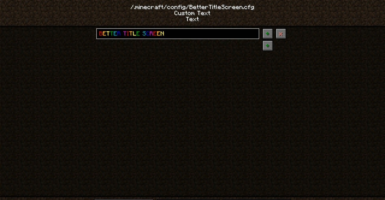 Настройки интерфейса Better Title Screen с выбором шрифтов и цветов