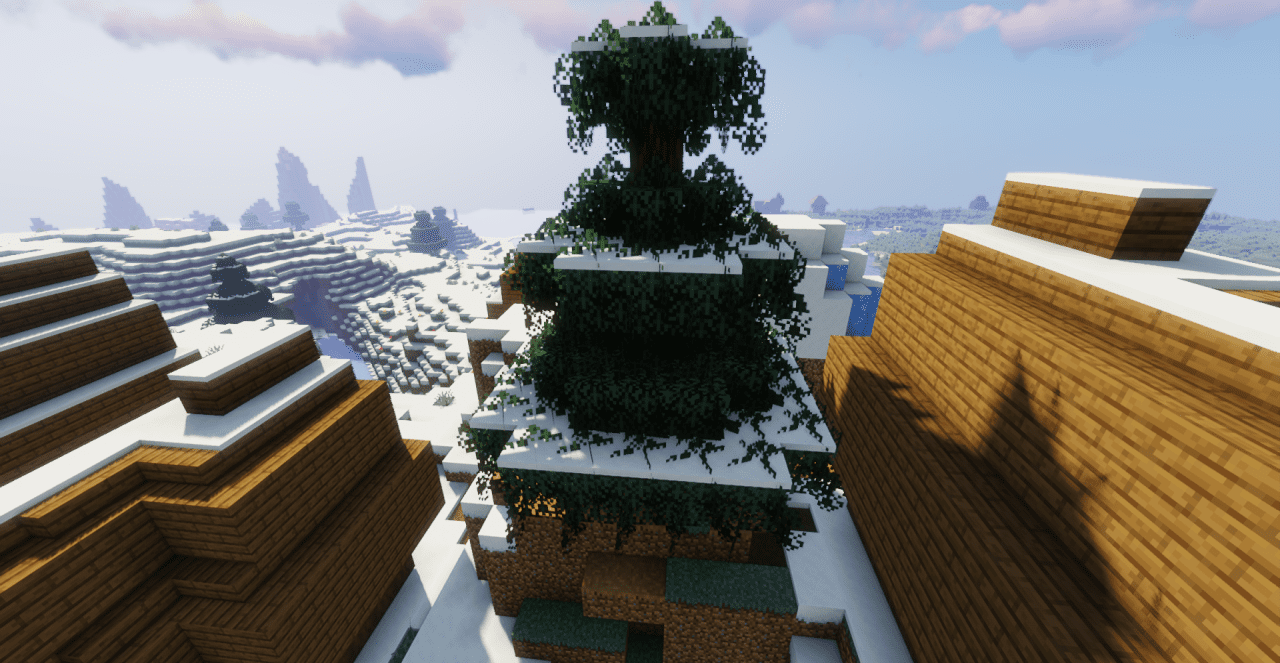 Красивые леса в Minecraft с установленным паком Better Trees