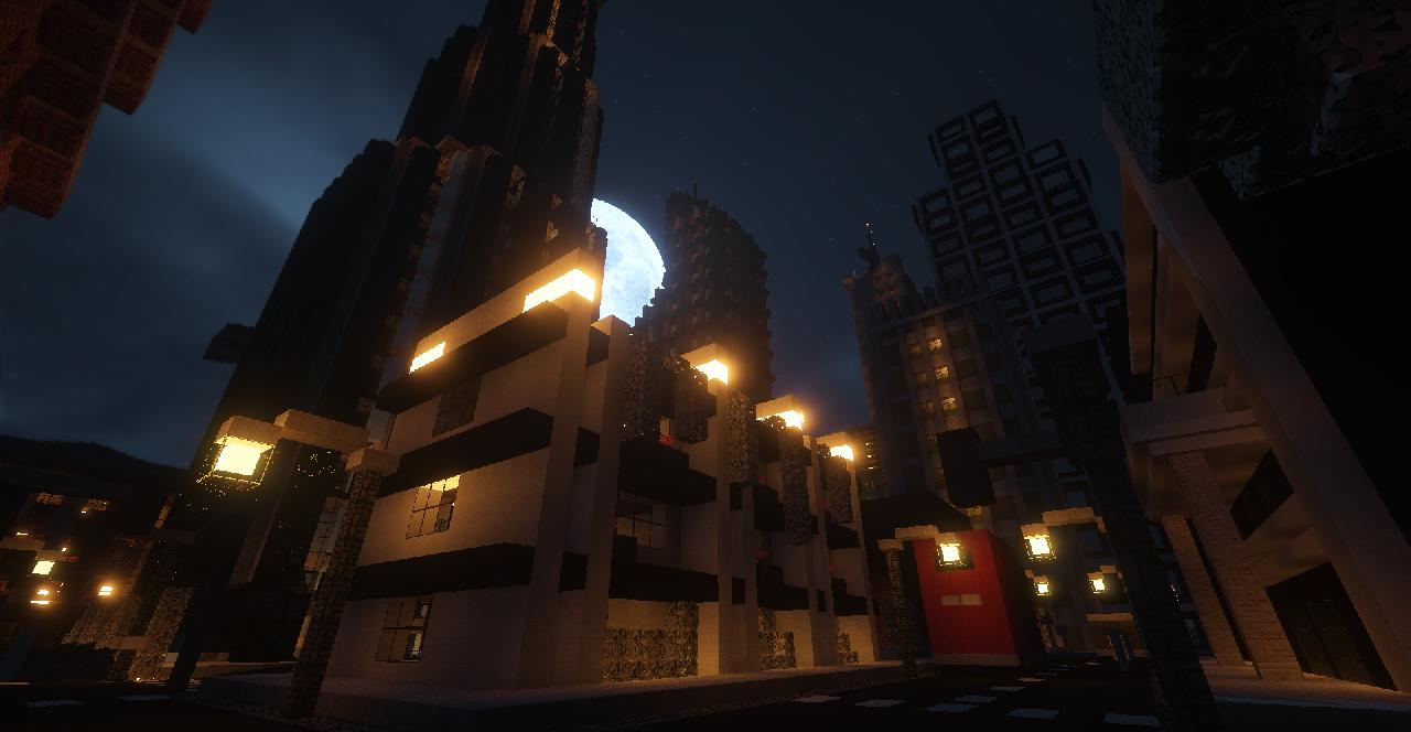Деревня в Minecraft с улучшенной графикой благодаря шейдерам