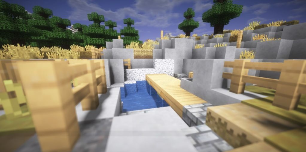 Деревня в Minecraft с улучшенными текстурами домов и жителей