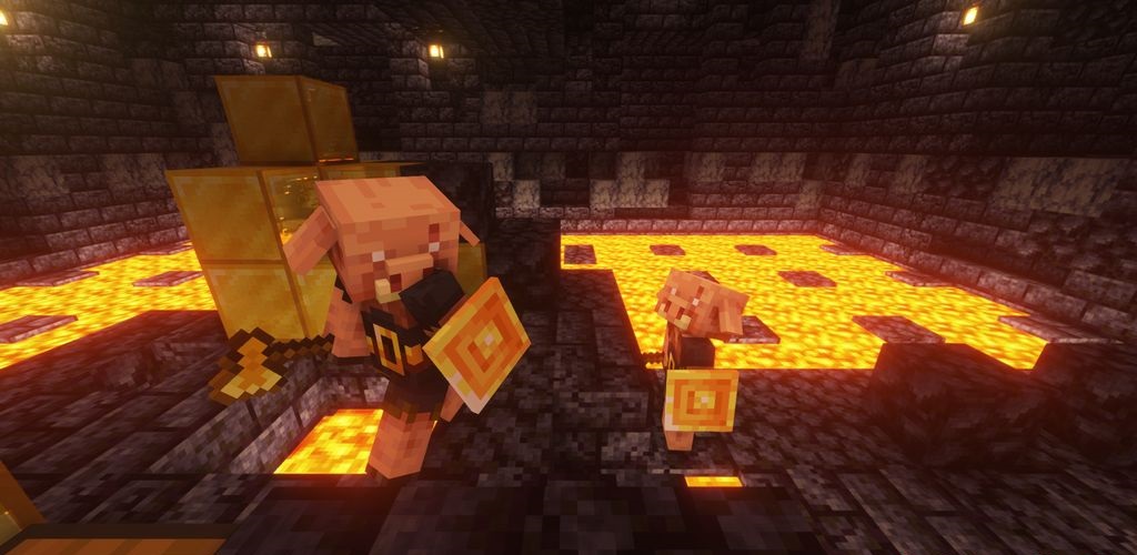 Группа мобов в Minecraft с улучшенным ИИ благодаря Big Brain Mod