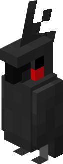 Черный какаду в Minecraft с эффектным оперением