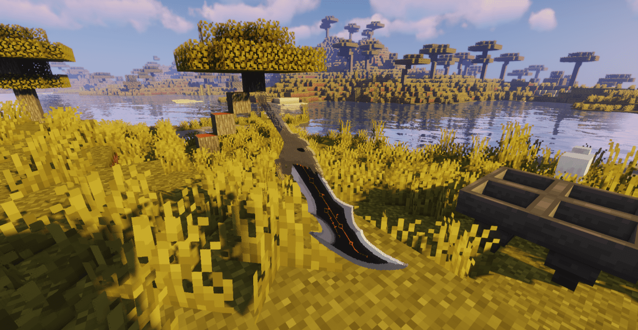Кратос в Minecraft с клинками Хаоса в бою