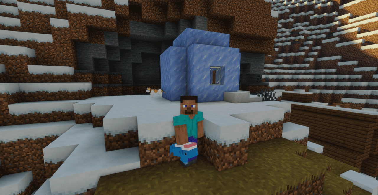 Интерьер в Minecraft с использованием текстур-пака Blahaj