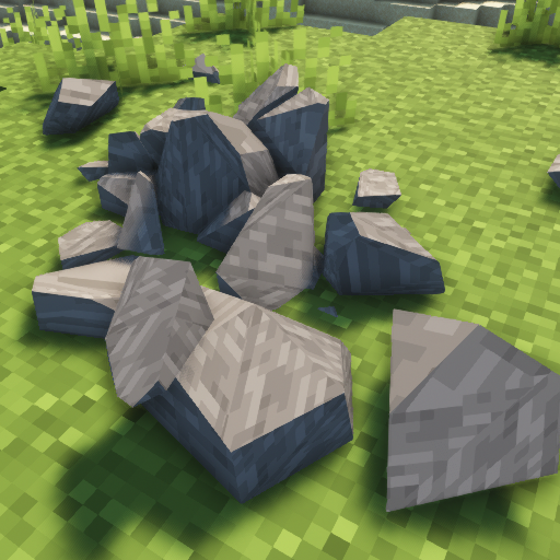 Разрушенные блоки с эффектом реалистичной физики в Minecraft