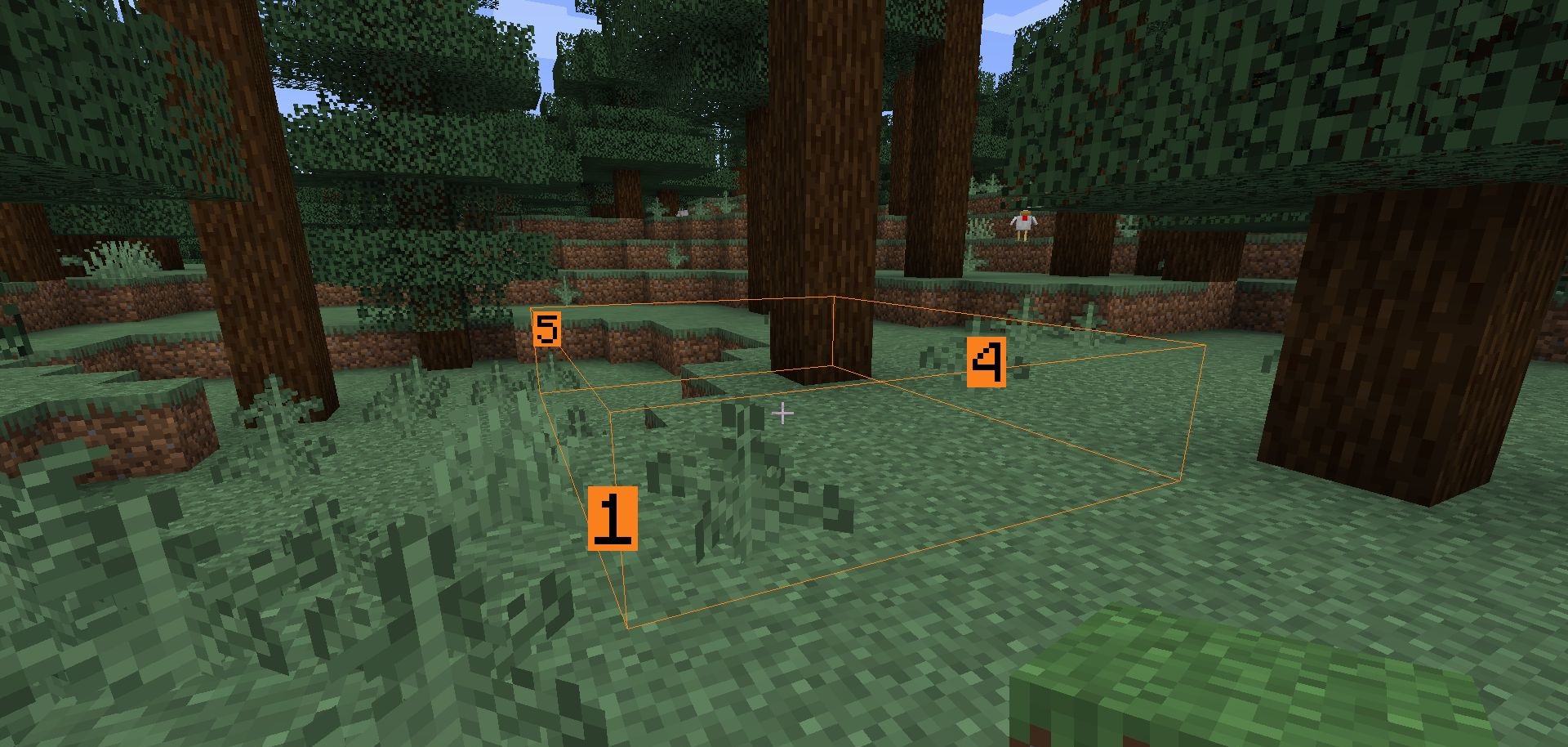 Сравнение размеров блоков с помощью мода Block Meter в Minecraft