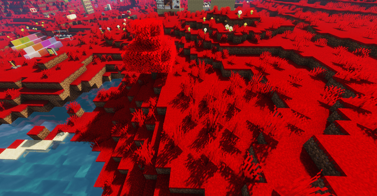 Кровавая лужа в Minecraft с модом Blood Environment