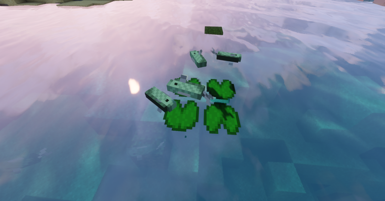 Подводный мир Minecraft с реалистичной текстурой рыбы
