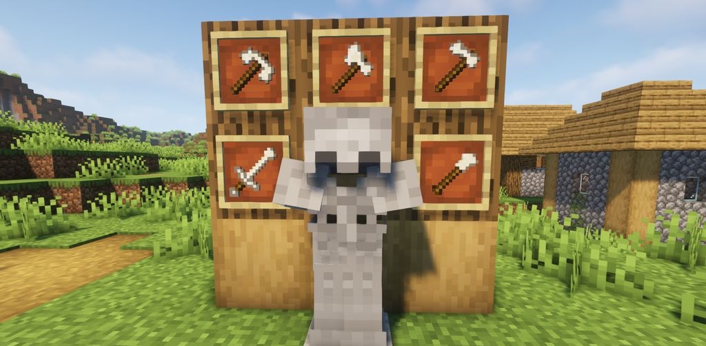 Крафтовая сетка для создания костяного меча в Minecraft