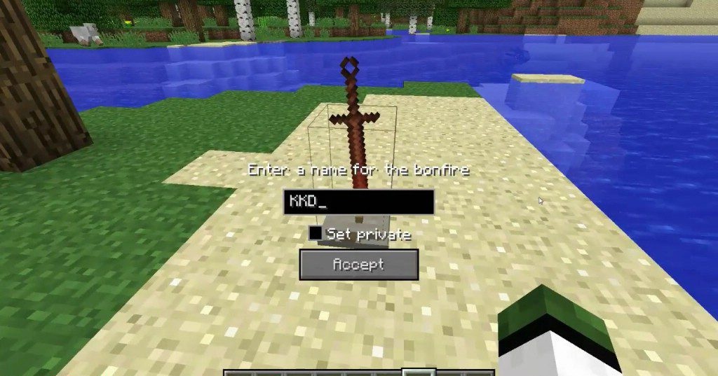 Телепортация между кострами в моде Bonfires для Minecraft