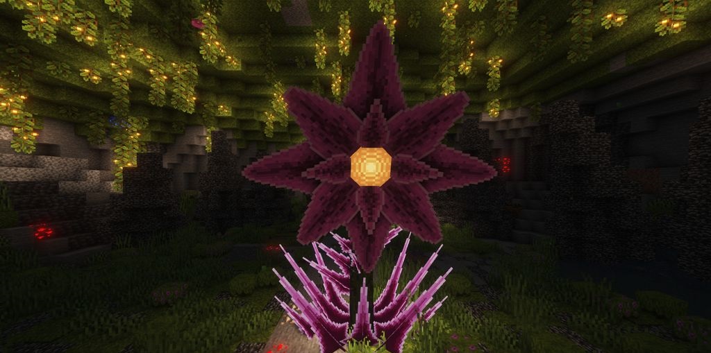 Скриншот битвы с боссом в Minecraft из мода Bosses of Mass Destruction