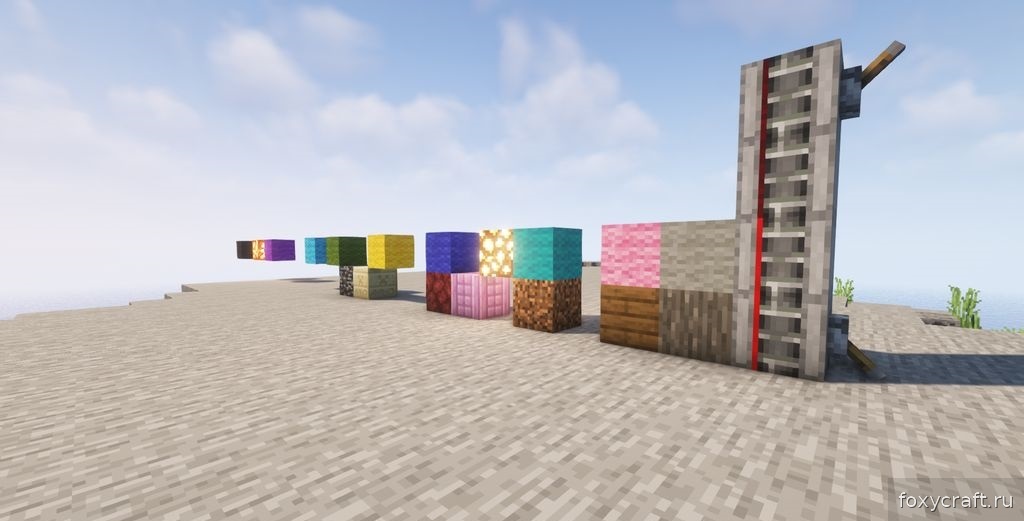 Пример готового моста через реку в Minecraft с использованием мода