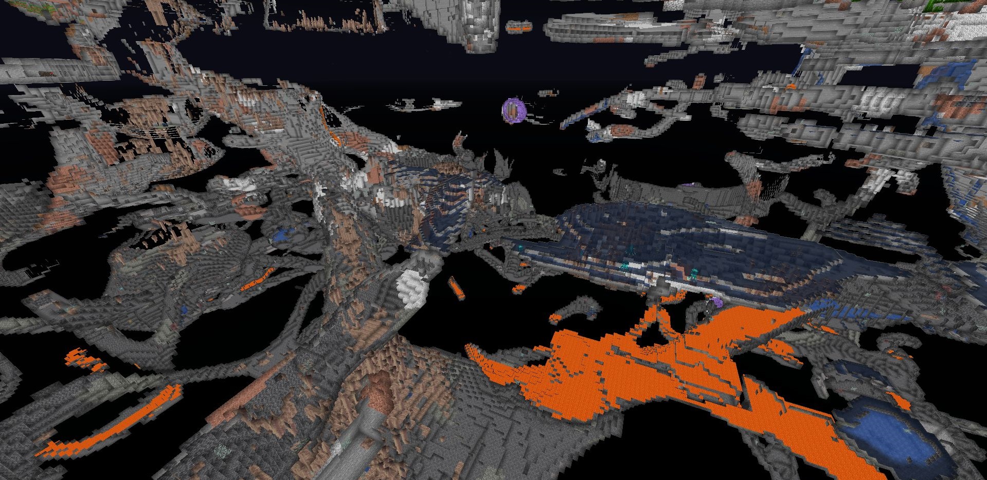 Ночной биом в Minecraft с шейдером Brighter Accessibility: улучшенная видимость и детализация