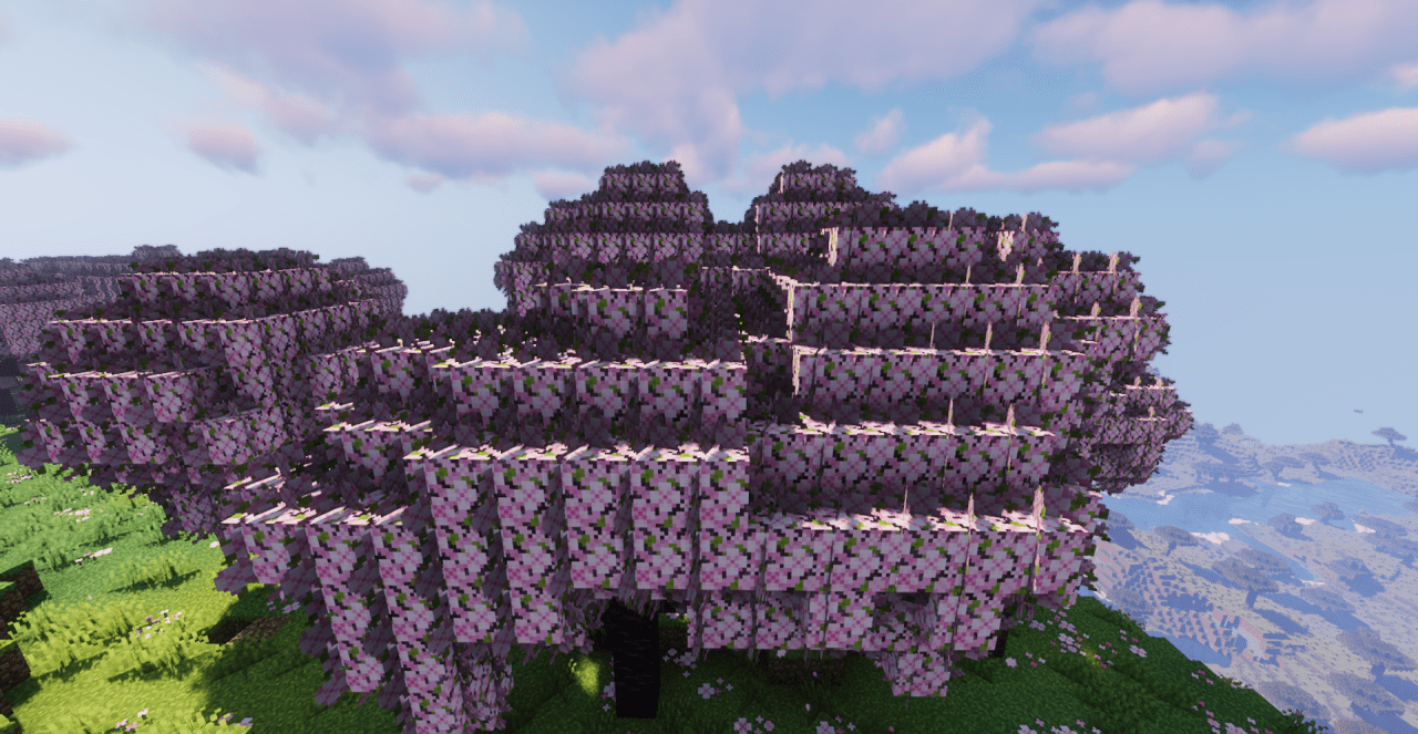 Красивые пейзажи с текстур-паком Brunozamp's Foliage+ в Minecraft